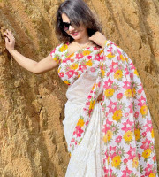 Halfsilk Screen Print  Saree- code Jolpori