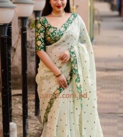 Exclussive Halfsilk Saree With BP-  4518